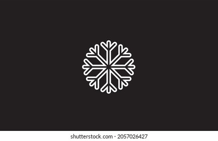 Abstract Letter Initial snowfall christmas snowflake Vector Logo Design Template