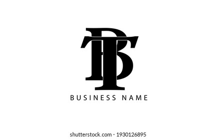 Design-Vorlage für abstrakte Buchstaben mit anfänglicher TB- oder BT B T-Vektorgrafik-Logo