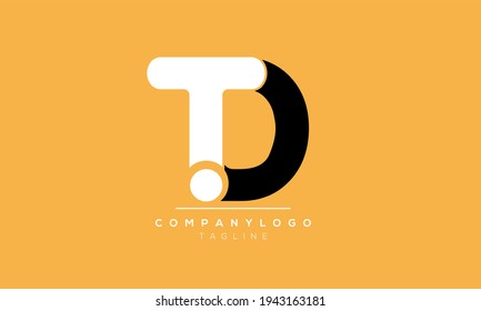 Abstract Letter Initial TD DT Vector Logo Design Template