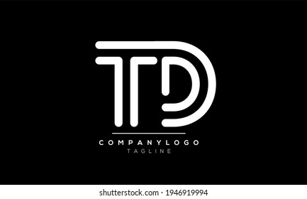 Abstract Letter Initial TD DT Vector Logo Design Template