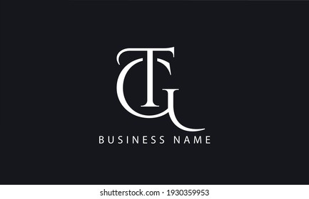 Abstract Letter Initial TG or GT T and G Vector Logo Design Template