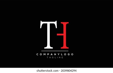 Abstract Letter Initial TH HT Vector Logo Design Template