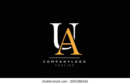Letra abstracta plantilla de diseño de logotipo UA AU inicial