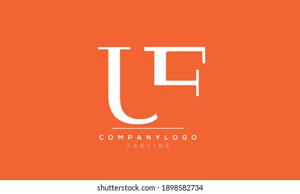 Abstract Letter Initial Letter UF,FU Vector Logo Design Template