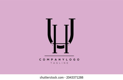 Abstract Letter Initial uh hu Vector Logo Design Template