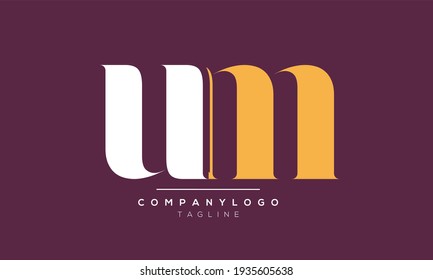 Abstract Letter Initial UM MU U M Vector Logo Design Template