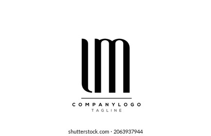 Abstract Letter Initial UM MU Vector Logo Design Template