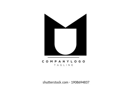 Abstract Letter Initial UM Vector Logo Design Template