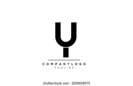 Letra abstracta plantilla de diseño de logotipo de vectores UY inicial