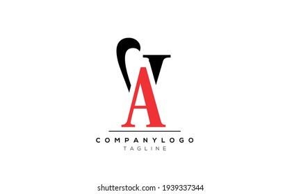 Abstract Letter Initial VA AV Vector Logo Design Template