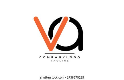 Abstract Letter Initial VA AV Vector Logo Design Template