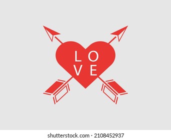 Abstract Letter Initial Valentine day Vector Logo  , Premium Quality