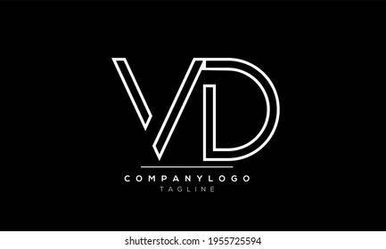 Abstract Letter Initial VD DV Vector Logo Design Template