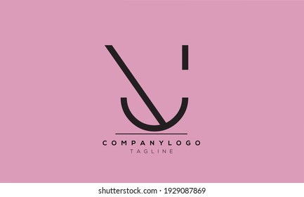 Abstract Letter Initial VJ JV Vector Logo Design Template