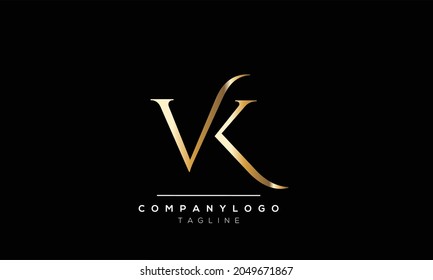
Abstract Letter Initial vk kv Vector Logo Design Template
