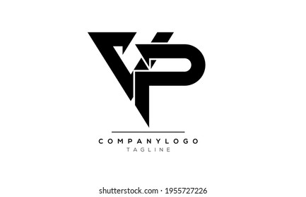 Abstract Letter Initial VP PV Vector Logo Design Template