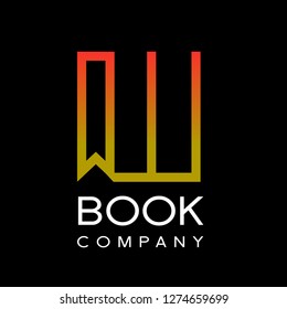Abstract Letter Initial W Book mark Logo Design Template. Modern vector for reading and education. This logo suitable for writing, listening, school, graduate, collage, library, university, student. 