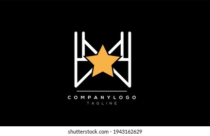 Letra abstracta plantilla de diseño del logotipo del vector estrella W inicial