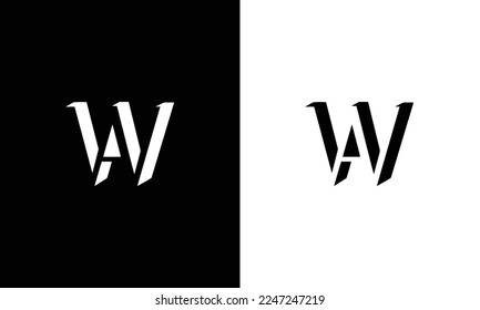 Abstract Letter Initial WA AW Vector Logo Design Template