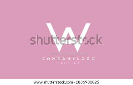 Abstract Letter Initial WA or AW Vector Logo Design Template