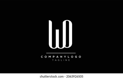 Abstract Letter Initial WD DW WO OW Vector Logo Design Template