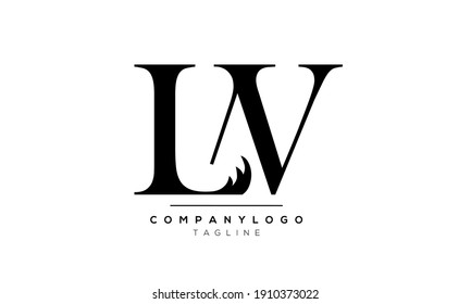 Plantilla de diseño de logotipo de vectores WL o LW, L y W iniciales