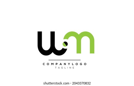 Letra abstracta plantilla de diseño del logotipo del vector mw wm inicial