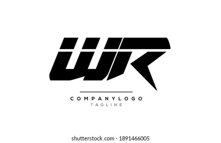  Carta resumen Plantilla de diseño de logotipo de vectores WR y RW inicial