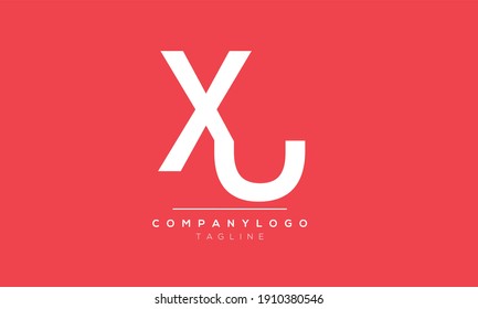 Abstract Letter Initial Xu or UX and F Vector Logo Design Template