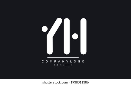 Letra abstracta plantilla de diseño del logotipo del vector YH inicial