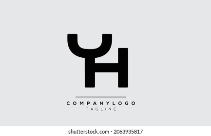 Abstract Letter Initial YH HY Vector Logo Design Template