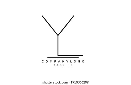 Abstract Letter Initial YL or LY,Y and L Vector Logo Design Template