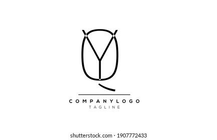 Abstract Letter Initial YQ,Q and Y Vector Logo Design Template