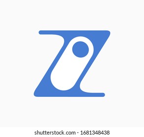 Letra abstracta Z inicial con interruptor interior. Diseño del logotipo vectorial.