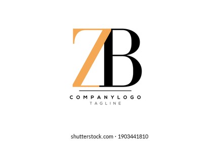 Abstract Letter Initial ZB Vector Logo Design Template