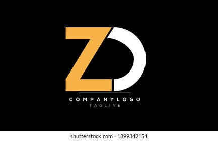 Abstract Letter Initial ZD,DZ Vector Logo Design Template