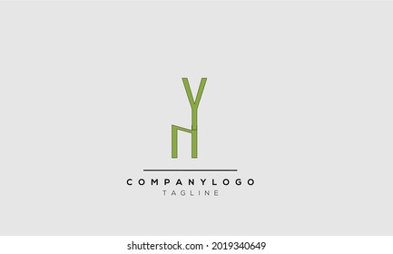 Abstract Letter InitialVector ny yn n y Logo Design Template