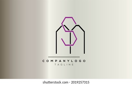 Abstract Letter InitialVector sm ms Logo Design Template