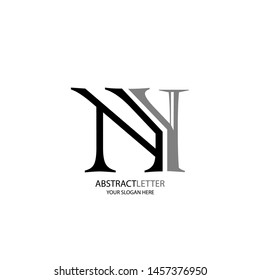 Abstract Letter In Intial NY Logo Template