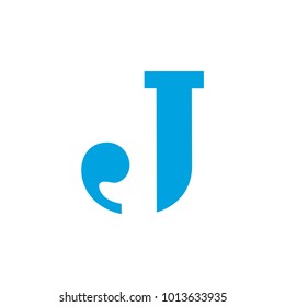abstract letter j blue water and pipe symbol logo vector
