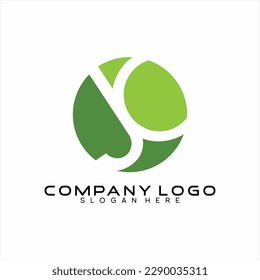 Abstract letter J C logo design in circle.