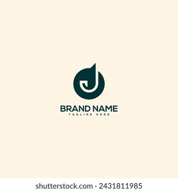 Abstract letter J and chat logo. Flat vector logo design template element.