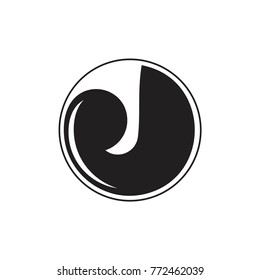 abstract letter j circle logo vector