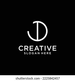 Letra abstracta j d Plantilla de diseño de logotipo