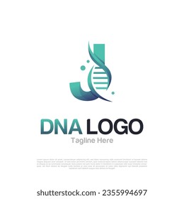 Abstract of Letter J and DNA Vector Logo