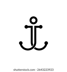 Abstract Letter J Forming Anchor Shape