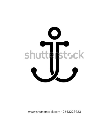 Abstract Letter J Forming Anchor Shape