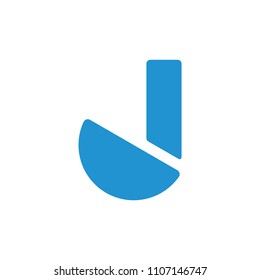 abstract letter j geometric simple design logo vector  