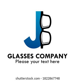 Abstract letter J with glasses vector logo template. Suitable for business, web, corporate, brand, Outline, market brand and art logotype. 