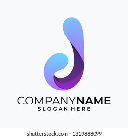 Abstract Letter J illustration vector template. Suitable for Creative Industry, Multimedia, entertainment, Educations, Shop, and any related business